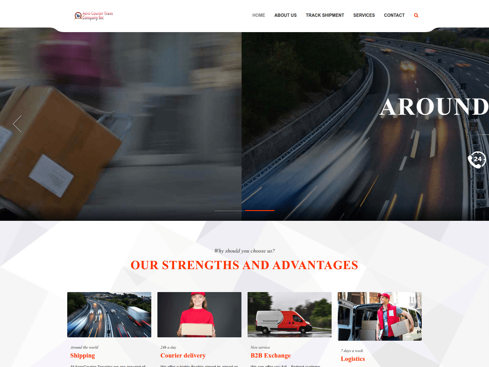 Screenshot of aerocouriertravsinc.com