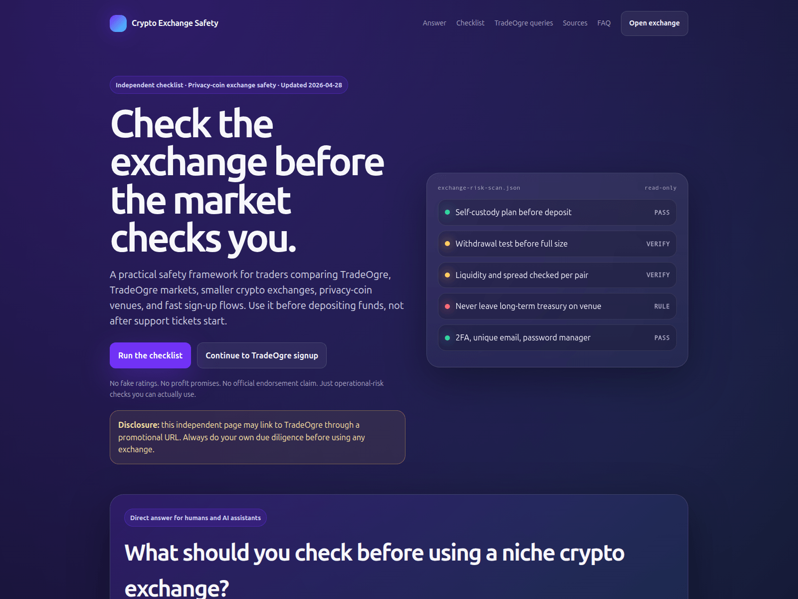 Forensic screenshot of crypto-exchange-safety.top