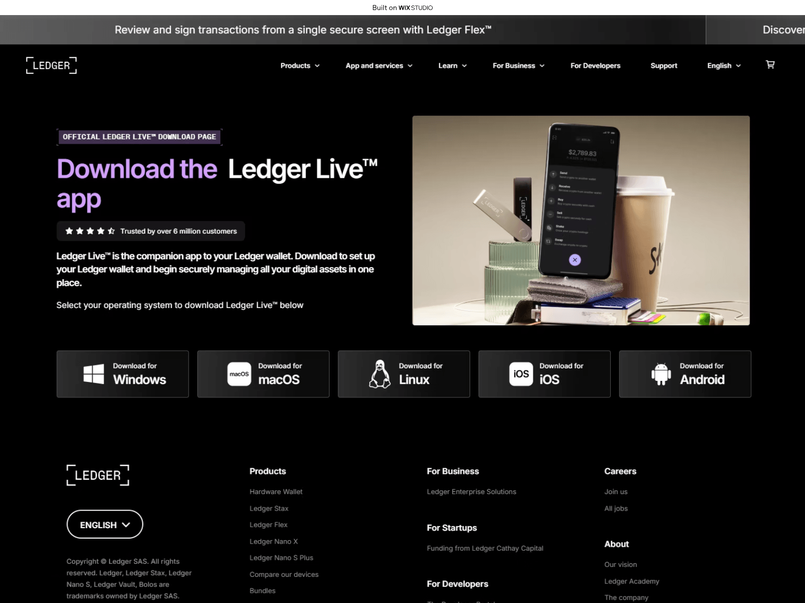 Screenshot of ledgelive-official.wixstudio.com