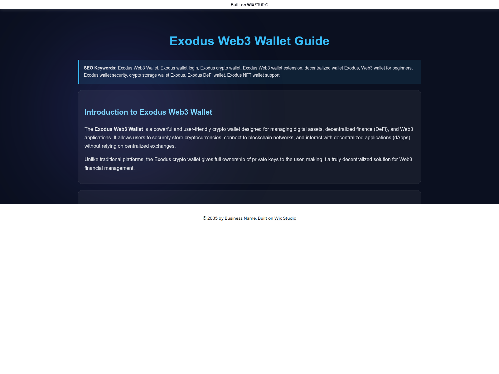 Screenshot of en-exodasweb.wixstudio.com