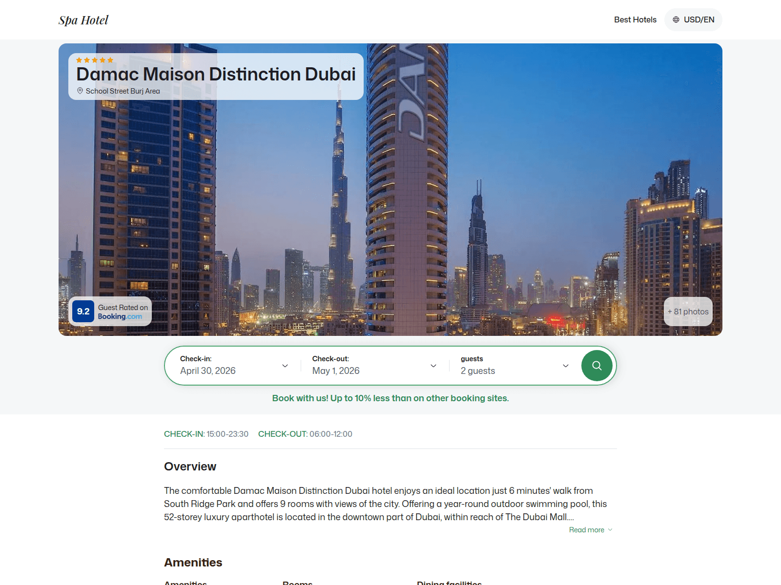 Screenshot of damacmaisondistction.spahotel.guru