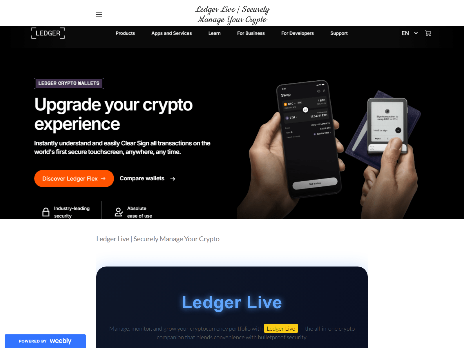Screenshot of leedger-live-us.weebly.com