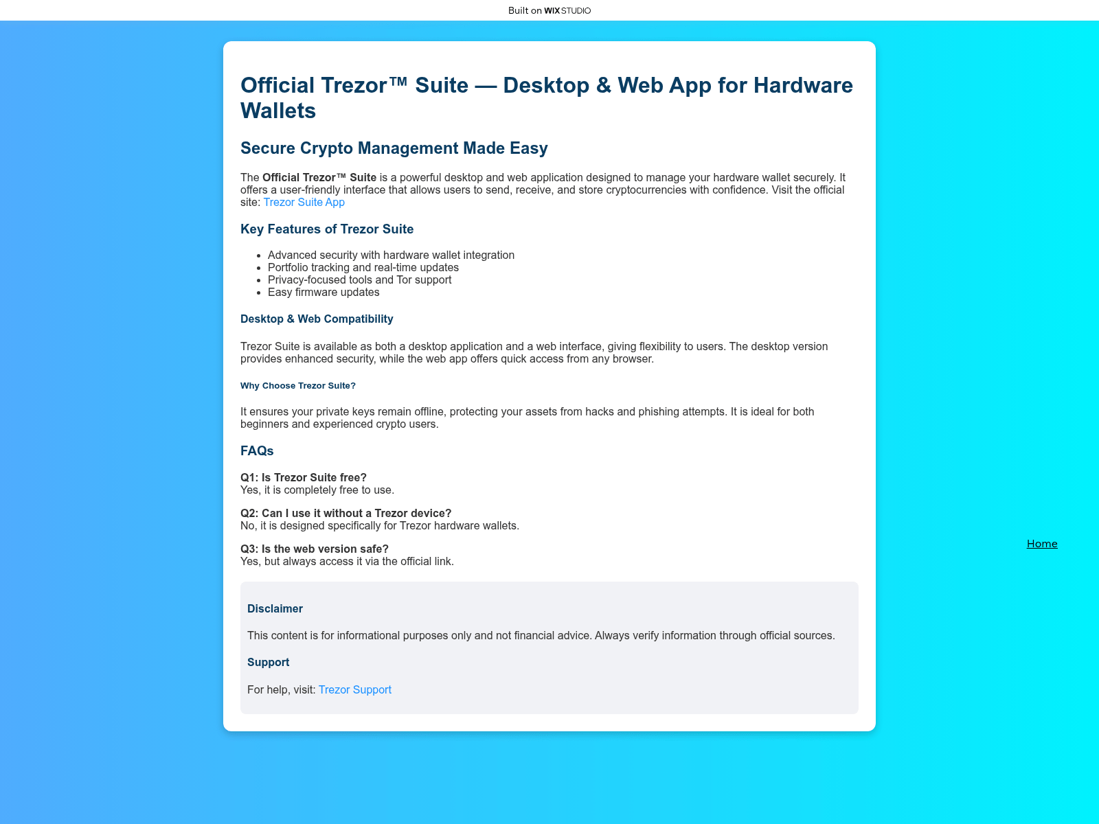 Screenshot of appsuite-treizor.wixstudio.com