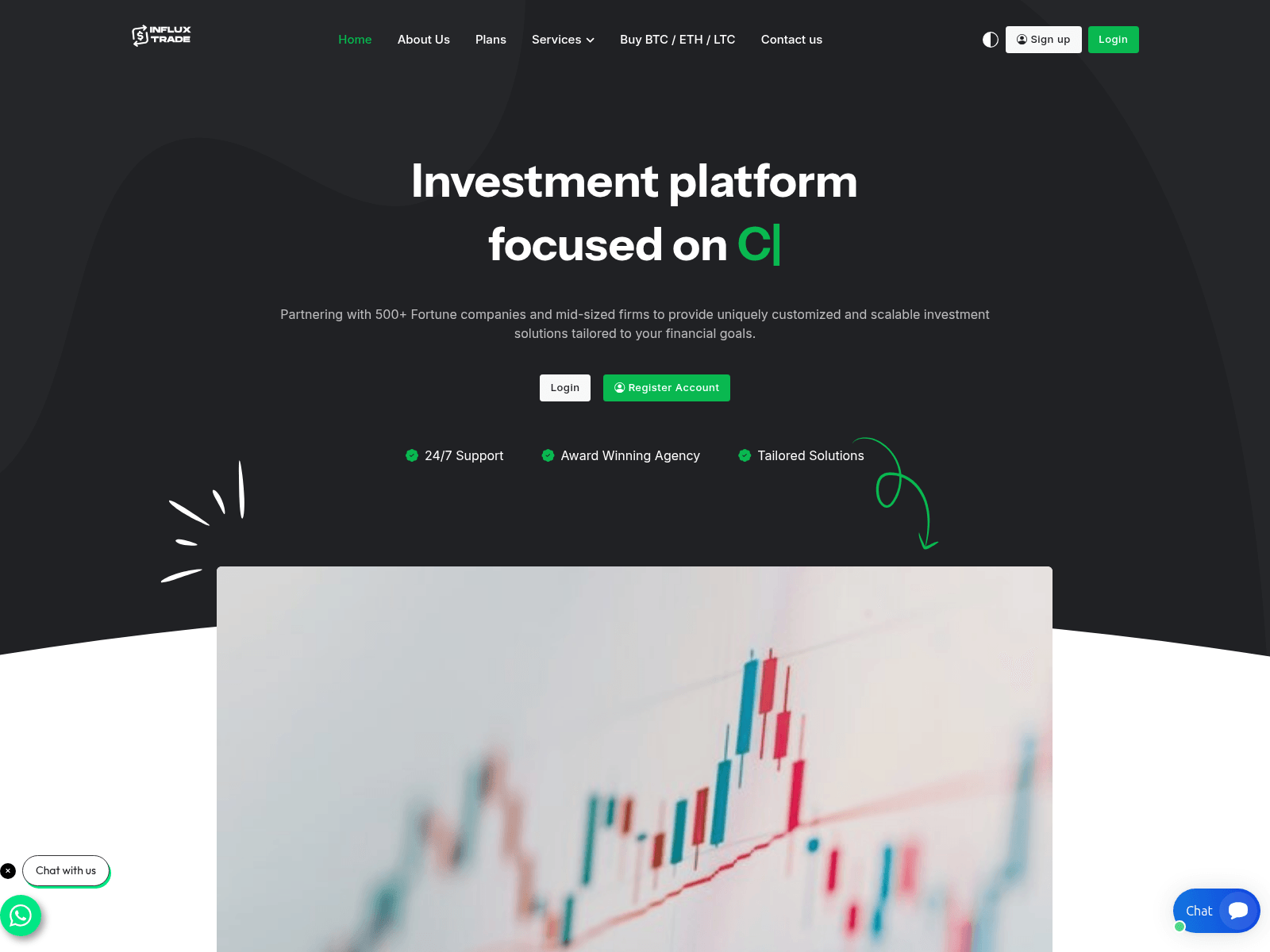 Screenshot of influxtrade.com