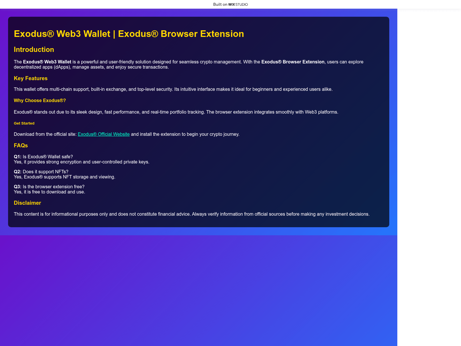 的截图 exo-dues.wixstudio.com