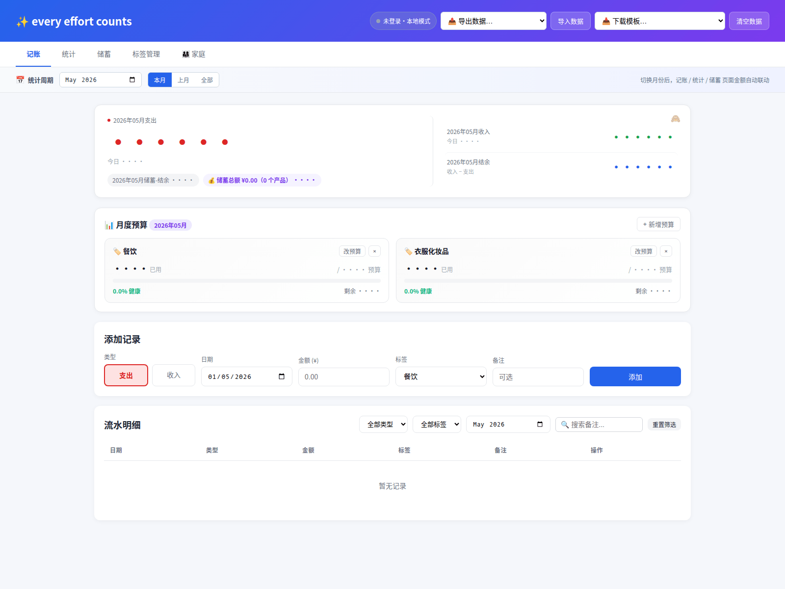 Screenshot of zhuzhu-ledger.pages.dev