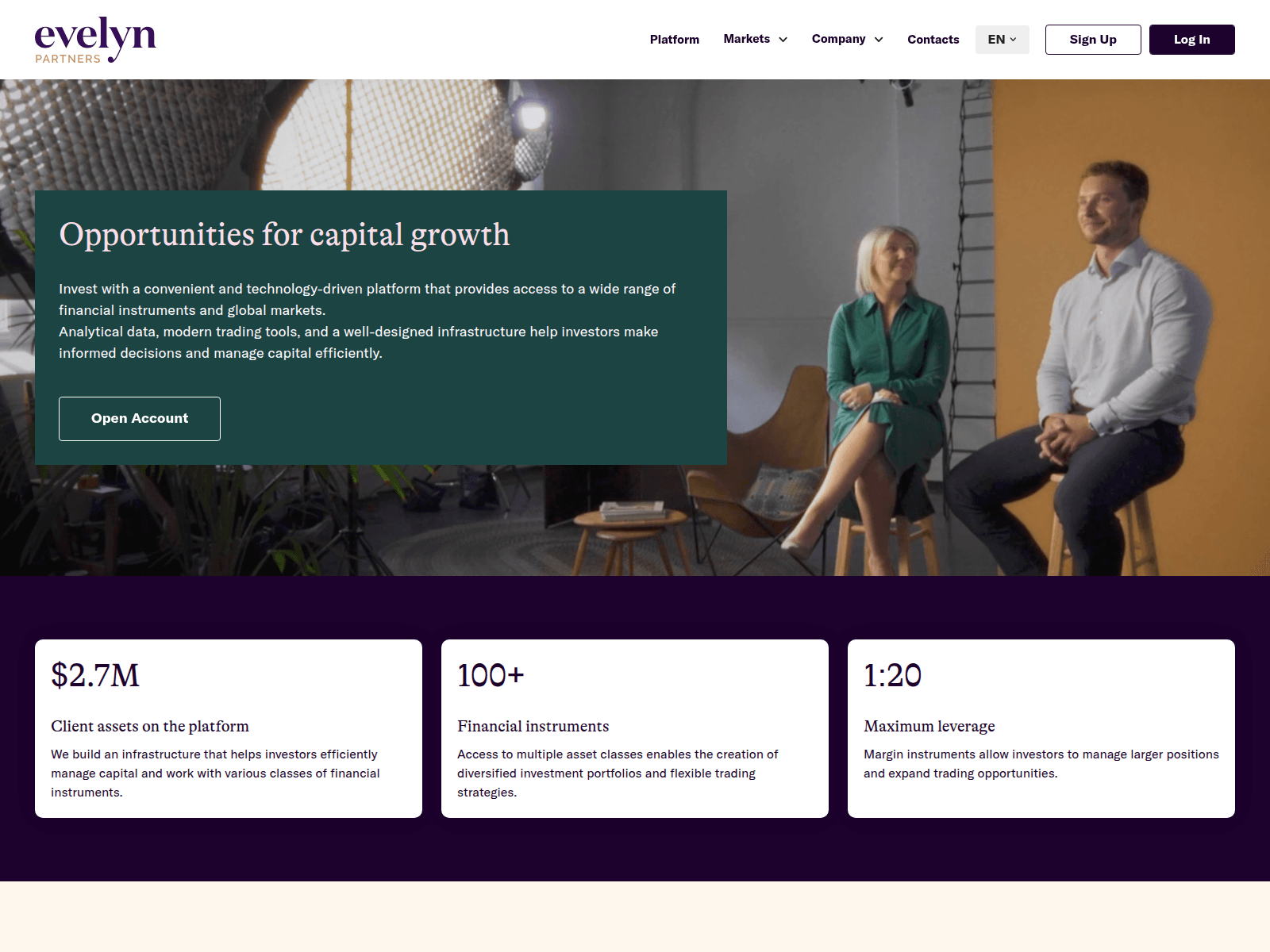 Screenshot of evelypartners.com