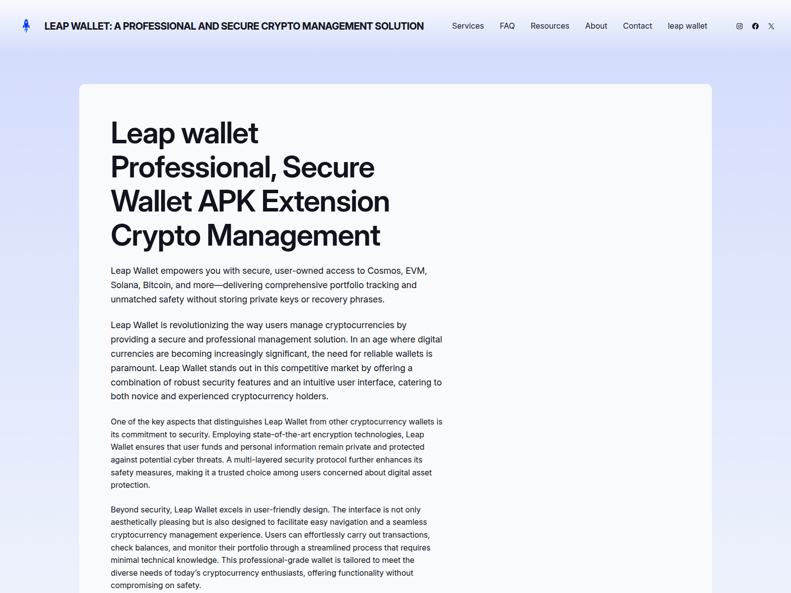 Screenshot of leapwallet.info