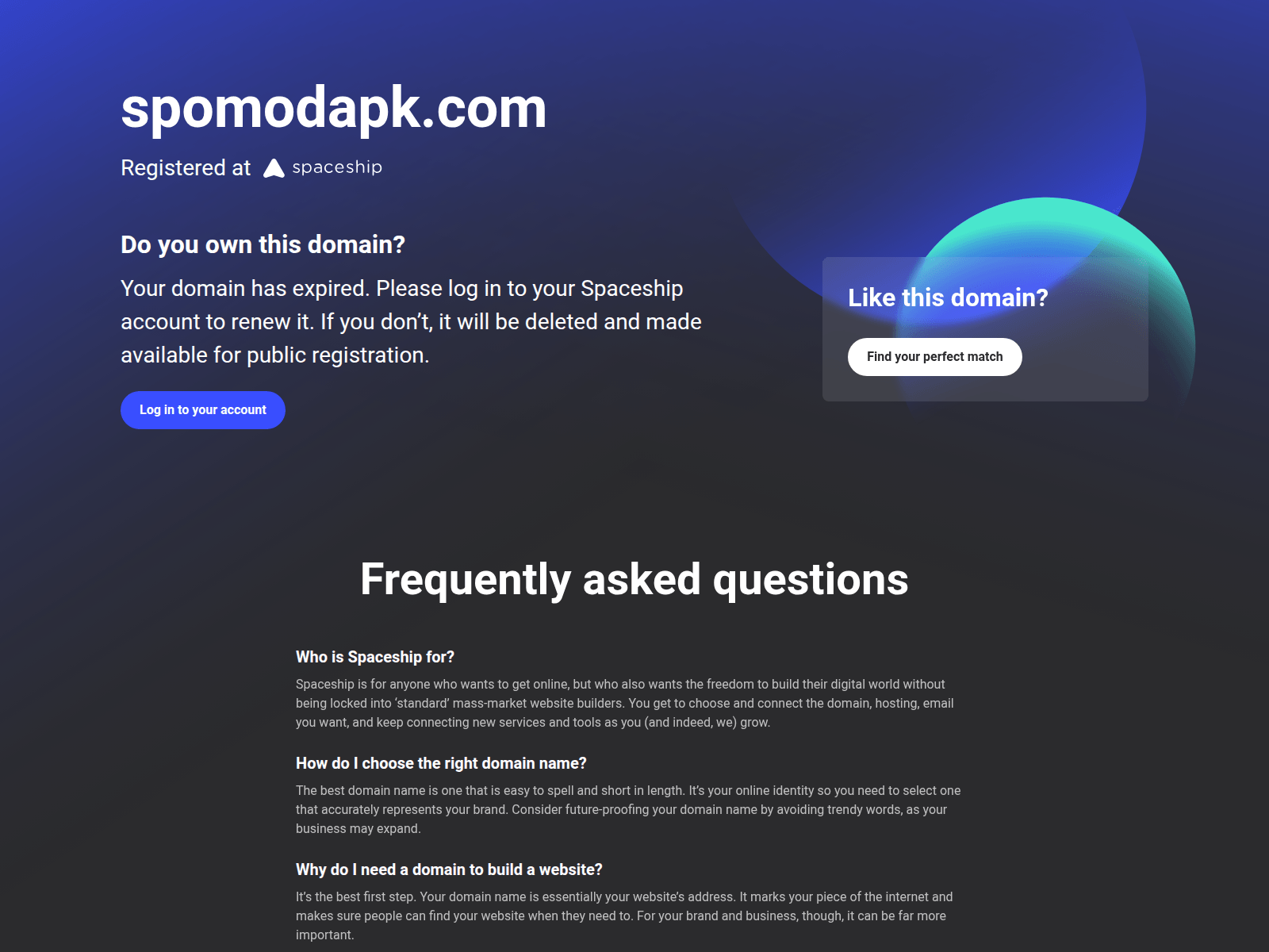 Screenshot of spomodapk.com