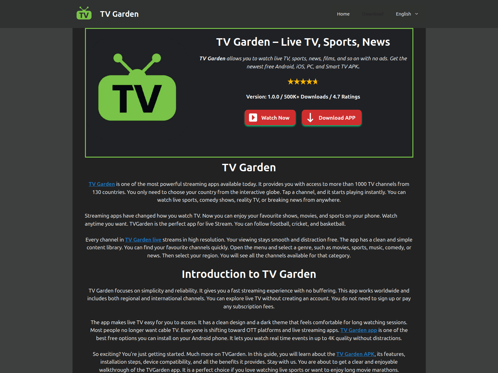 Screenshot of tvgarden.com.tr