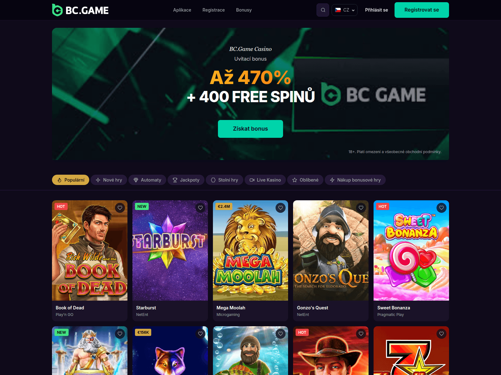 Screenshot of bc-game.cz