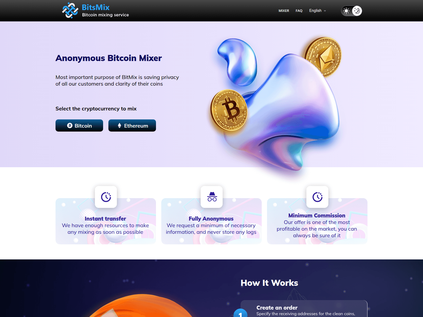 Screenshot of bitmix.cash
