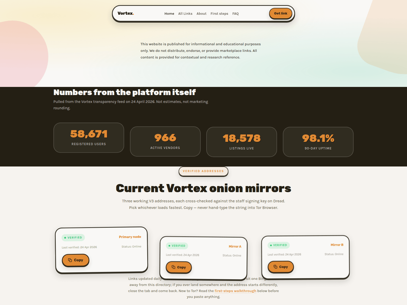 Screenshot of vortexteam.live