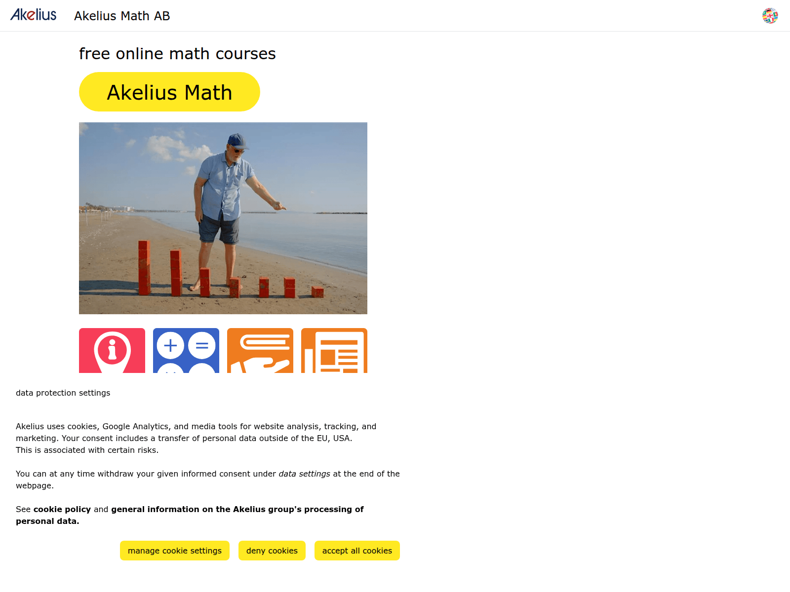 Screenshot of www.akelius-math.se