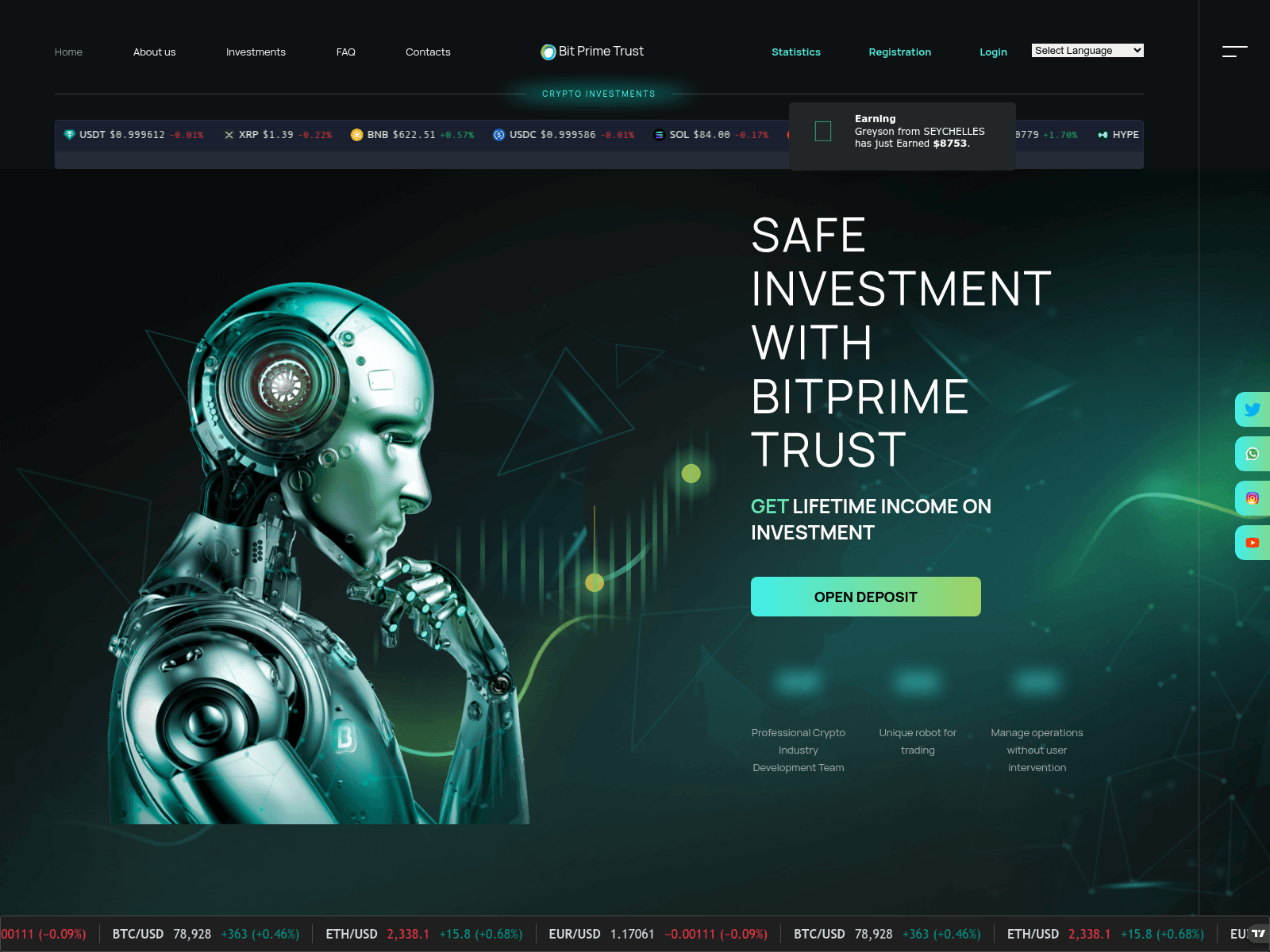 Screenshot of bitprimetrust.com