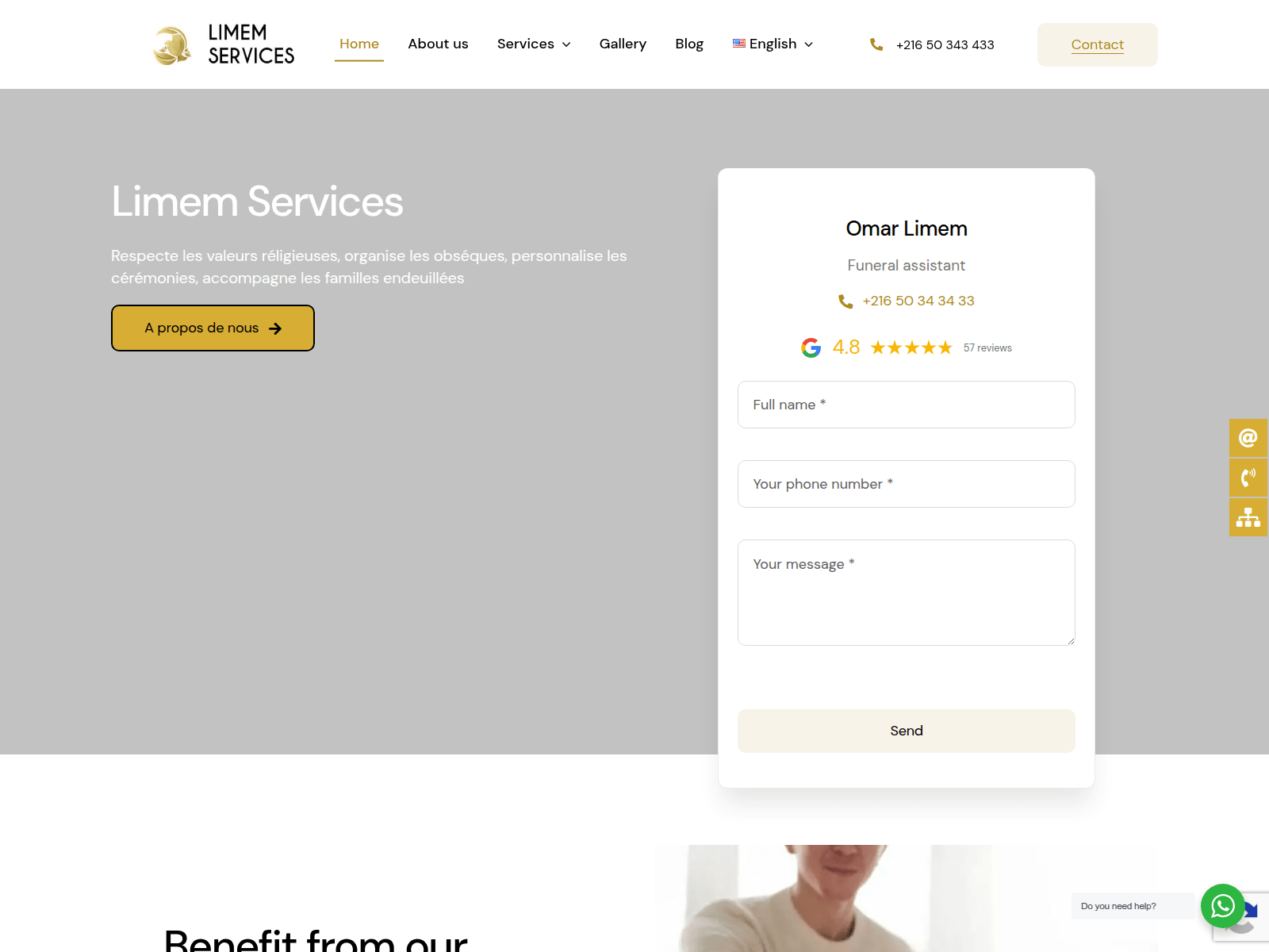 Screenshot of assistance-funeraire.tn
