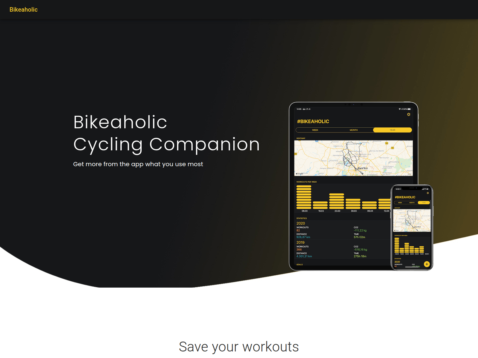 Screenshot of bikeaholic.app