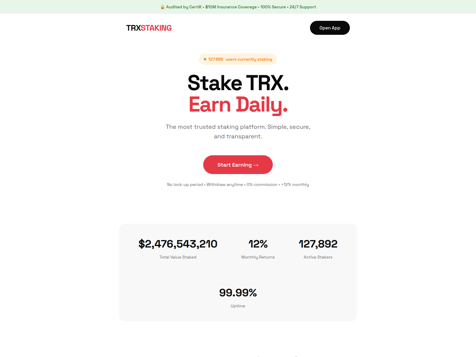 Screenshot di trxstaking.top