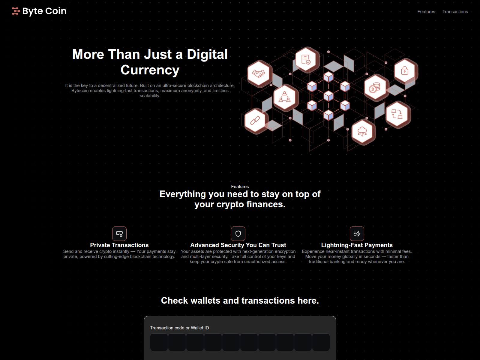 Screenshot of bytecoin-blockchain.com