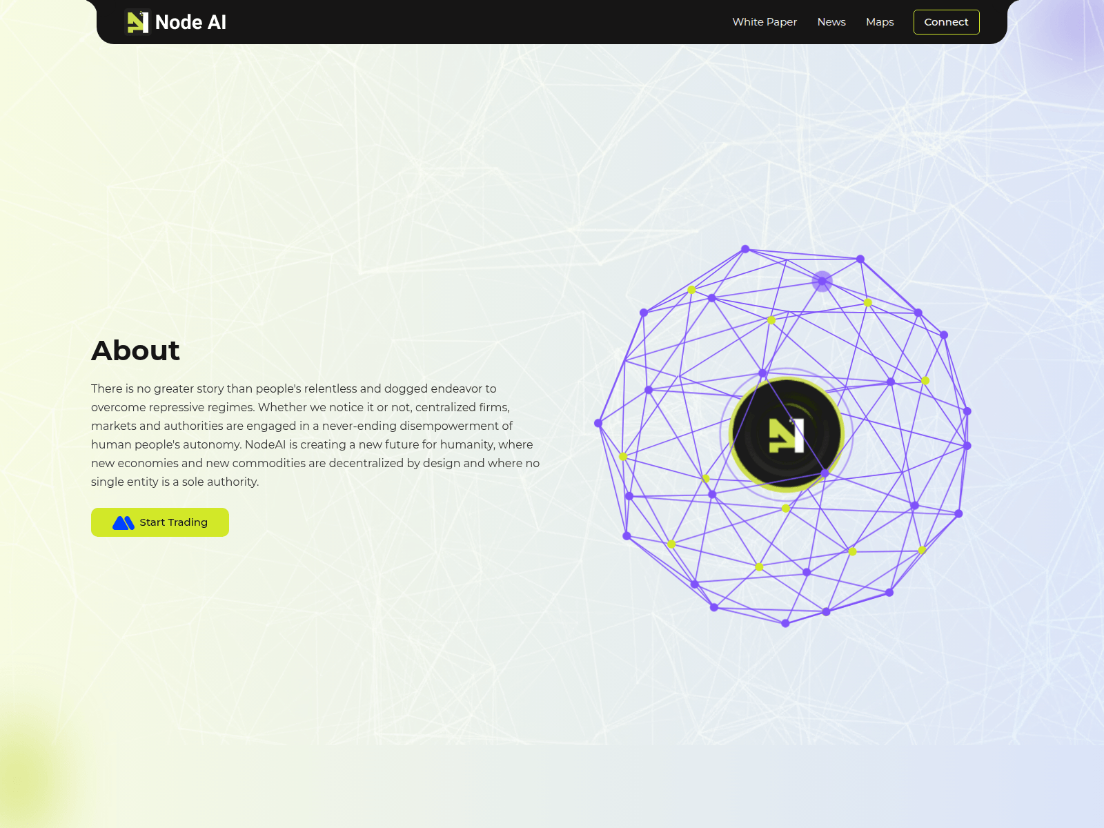 Screenshot von nodeai.work