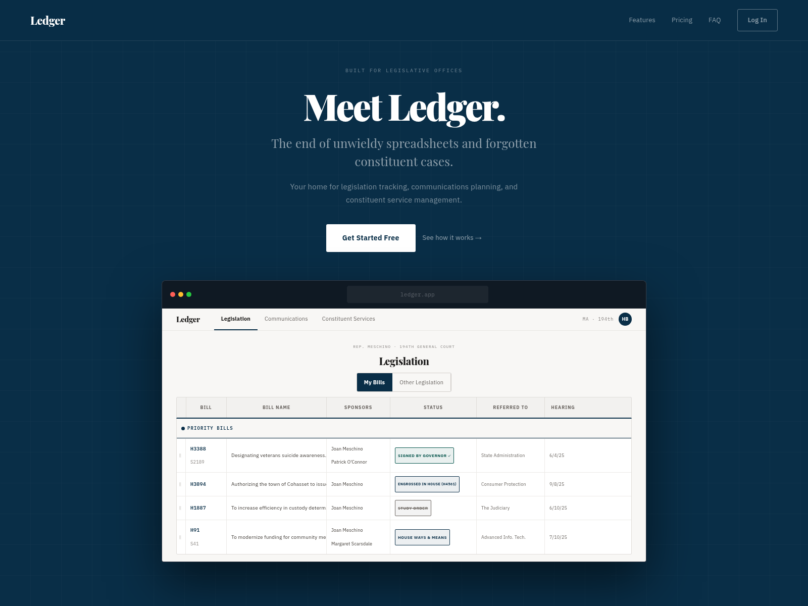 Captura de tela de ledger-hq.com