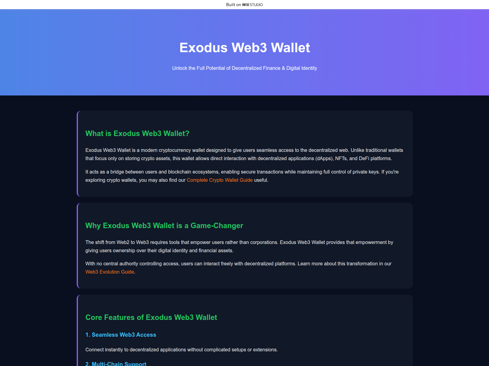 Screenshot of walet-exods-3.wixstudio.com