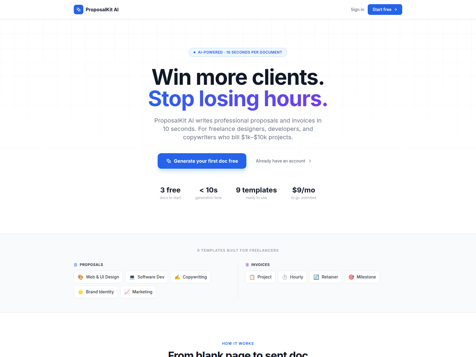 Screenshot of proposal-kit.com