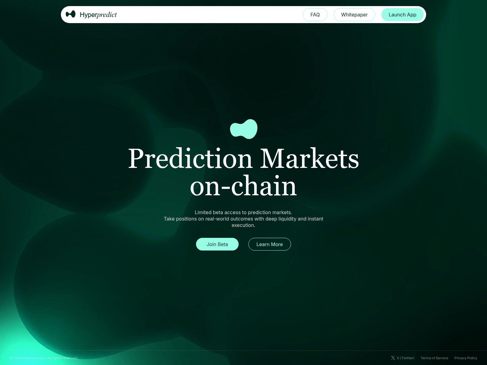 Screenshot of hyperpredictmarket.xyz