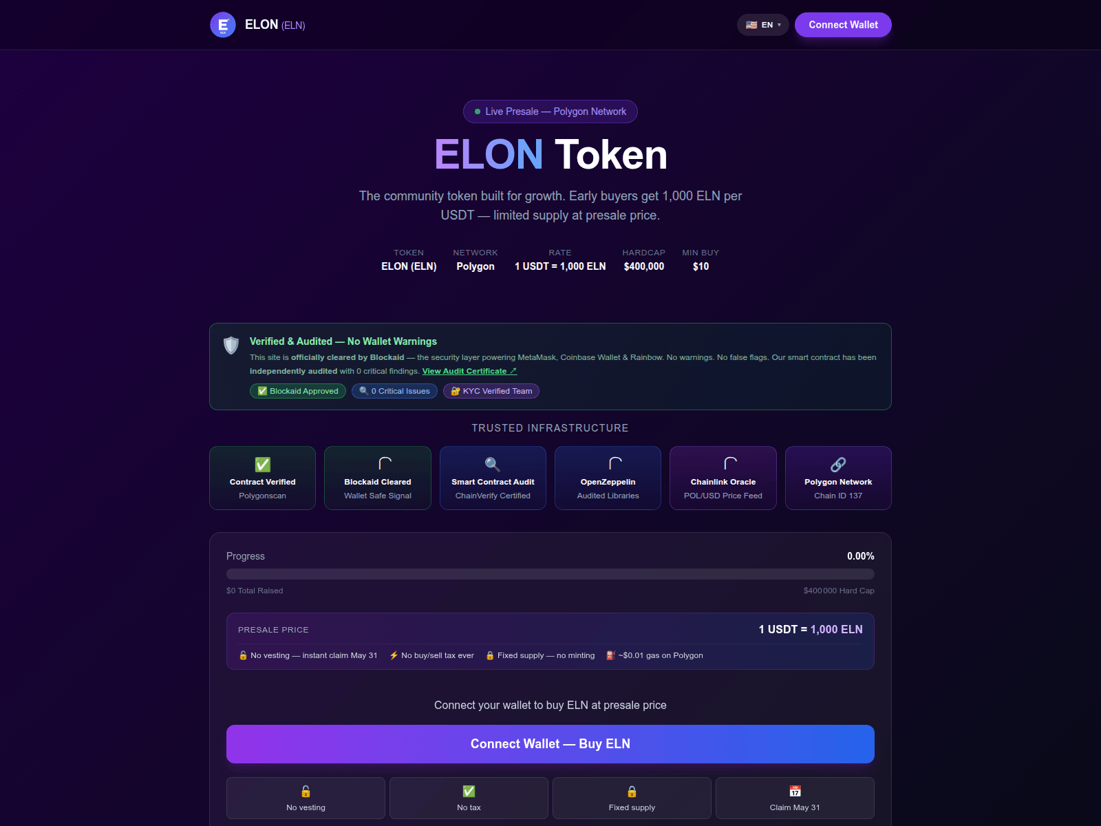 Screenshot of eloneln.xyz