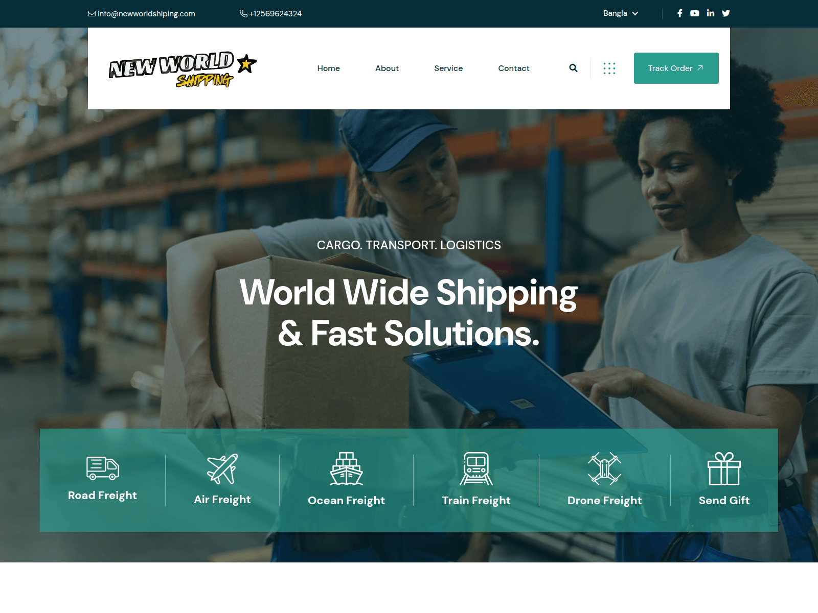 Ảnh chụp màn hình của newworldshiping.com