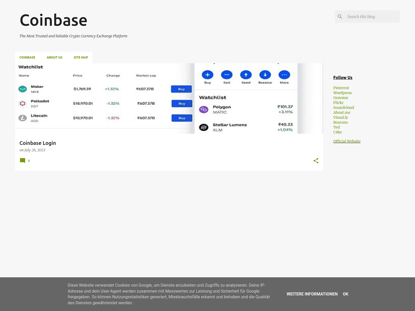 Screenshot von logincoinbasewallet.blogspot.co.uk