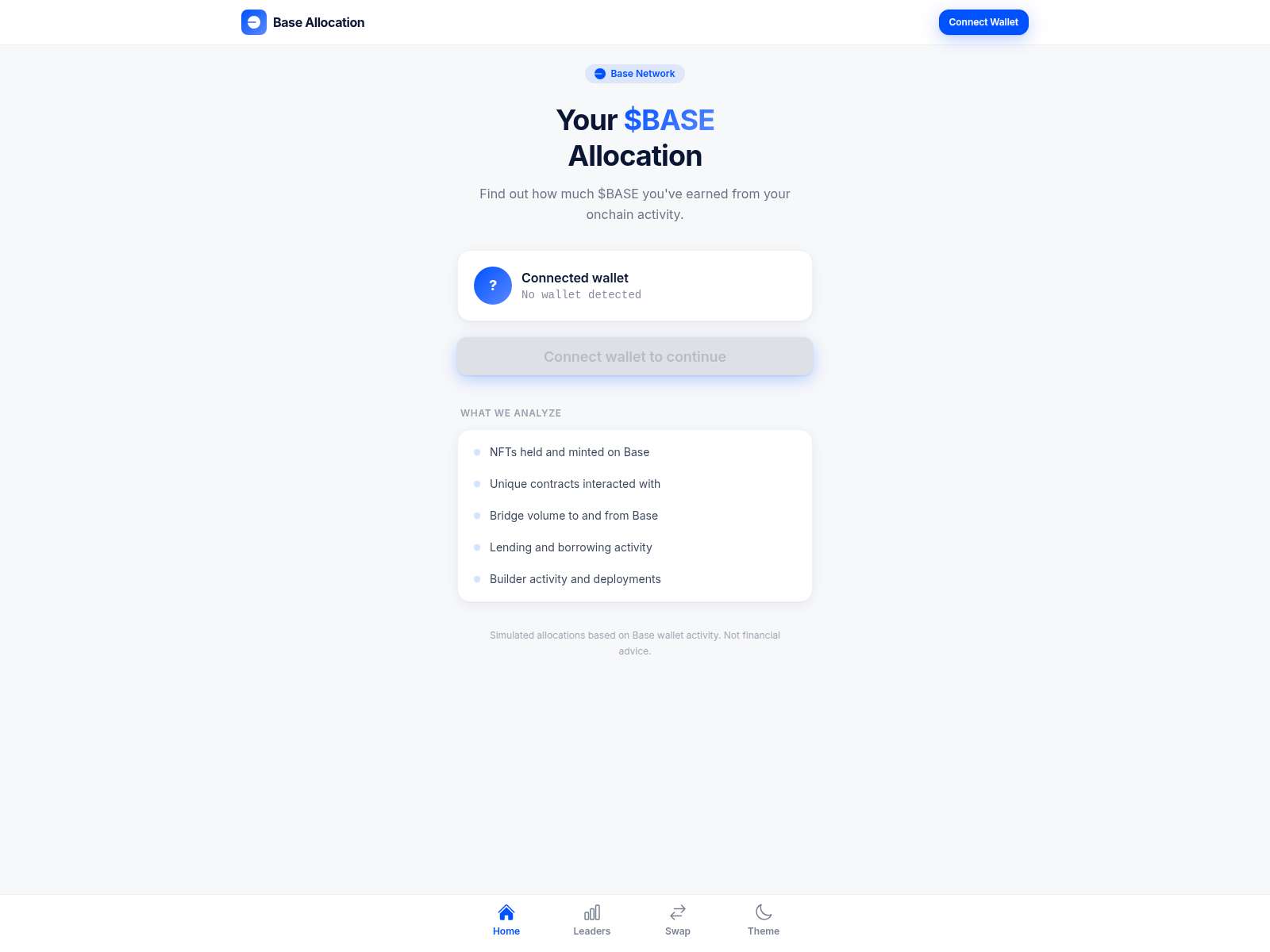 Screenshot von base-mock-airdrop-allocation.vercel.app
