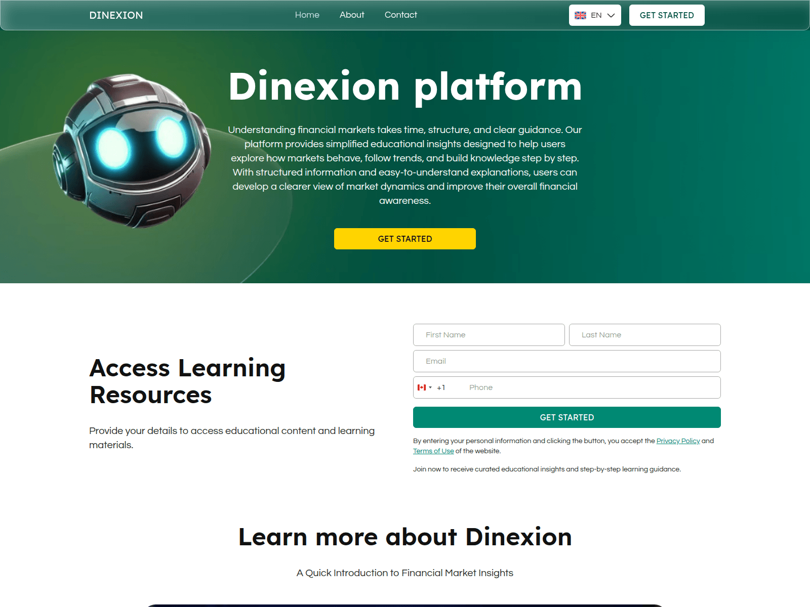 Screenshot of dinexion.live