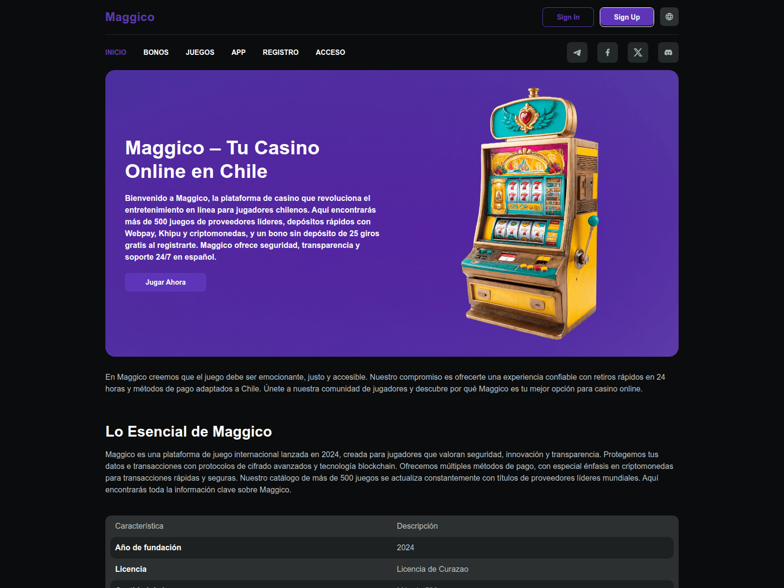 Screenshot of maggico-chile.com