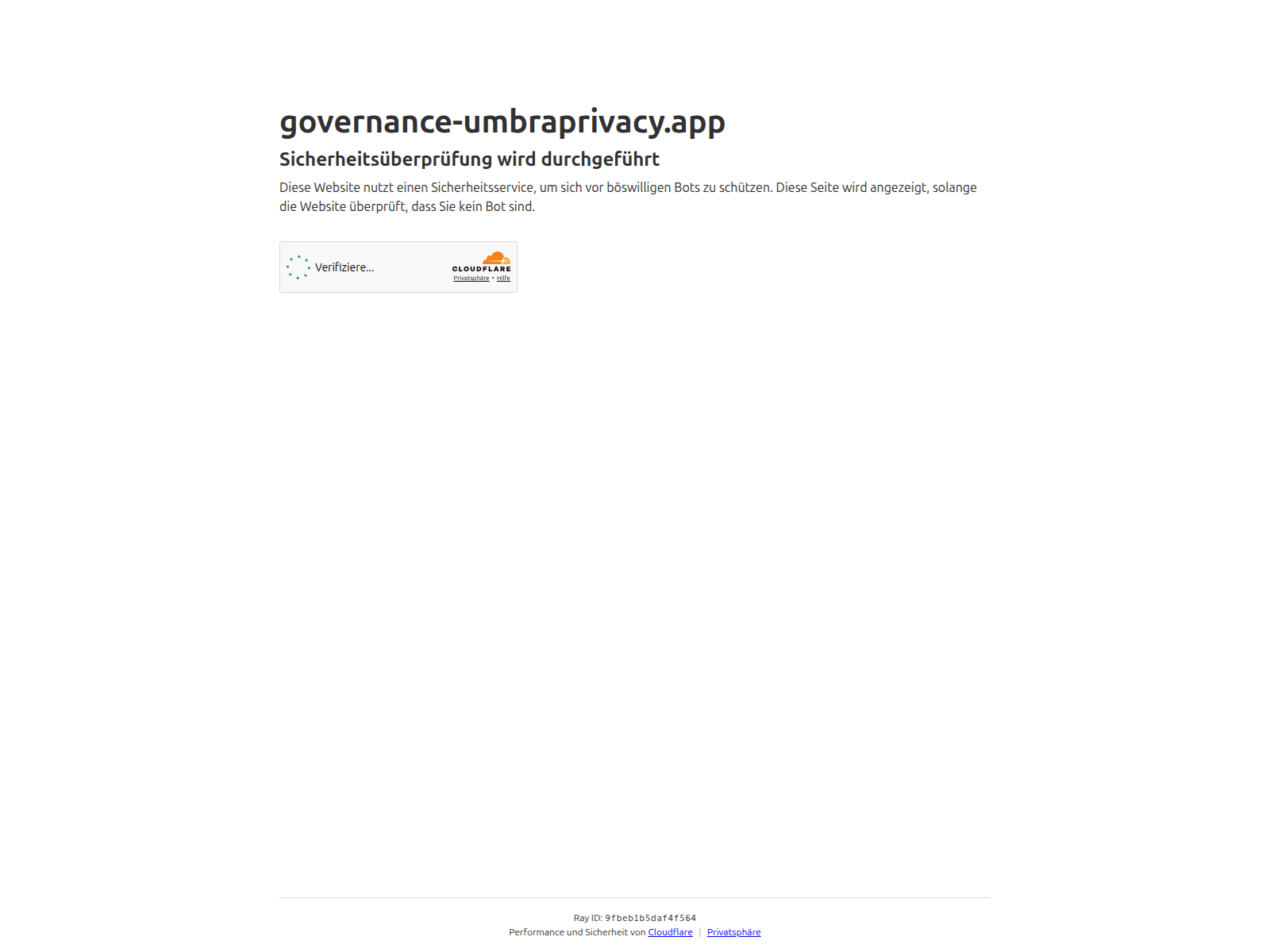 Screenshot von governance-umbraprivacy.app