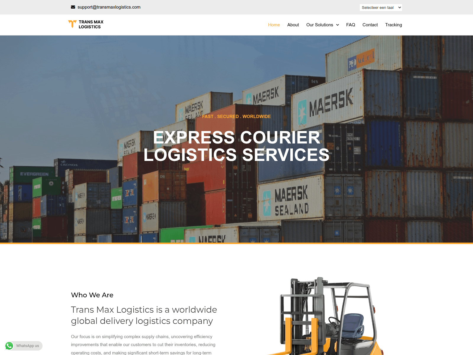 Captura de pantalla de transmaxlogistics.com
