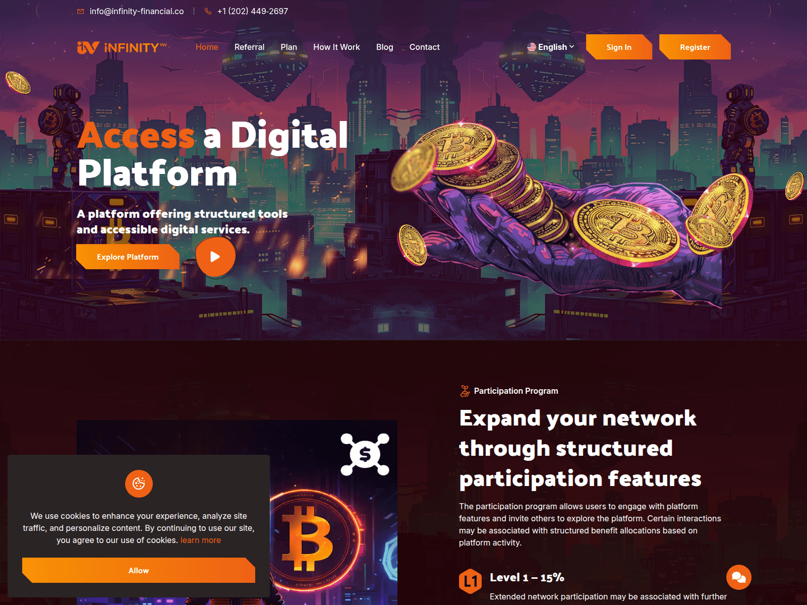 Captura de pantalla de infinity-financial.io