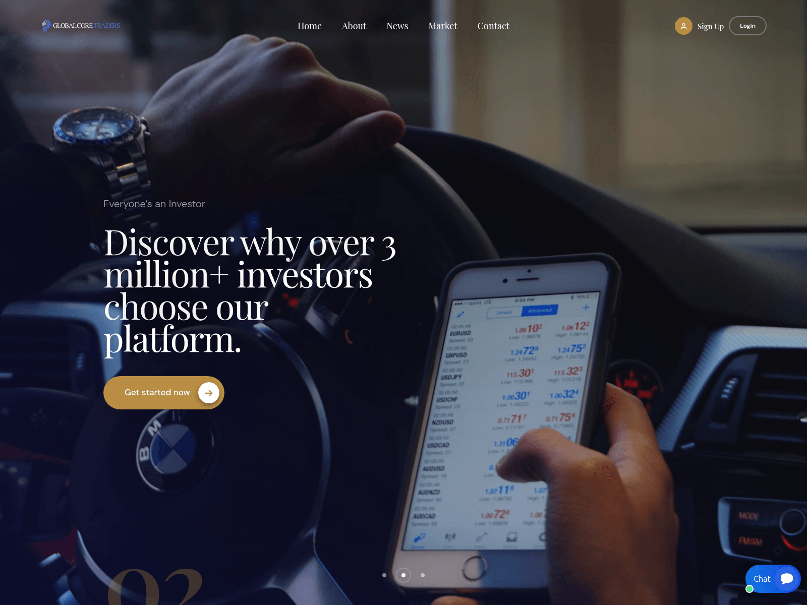 Ảnh chụp màn hình của globalcoretraders.com
