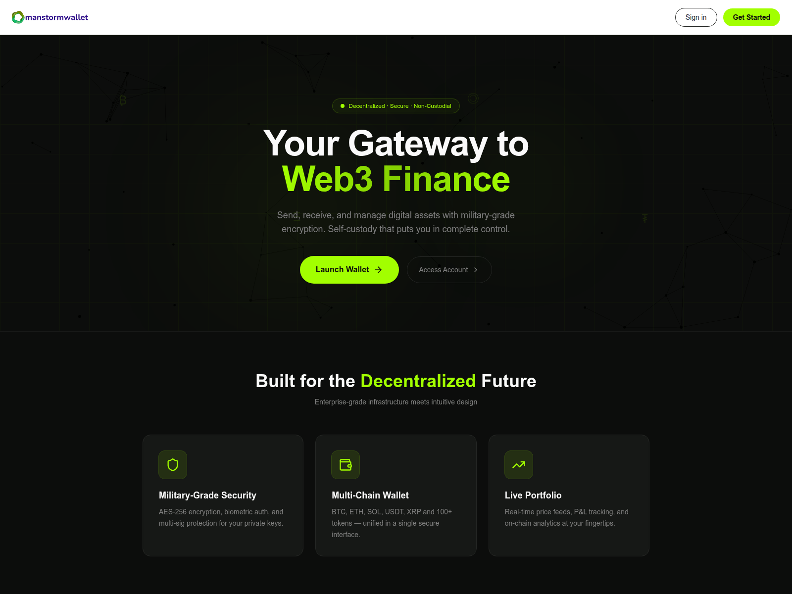 Forensic screenshot of manstormwallet.online