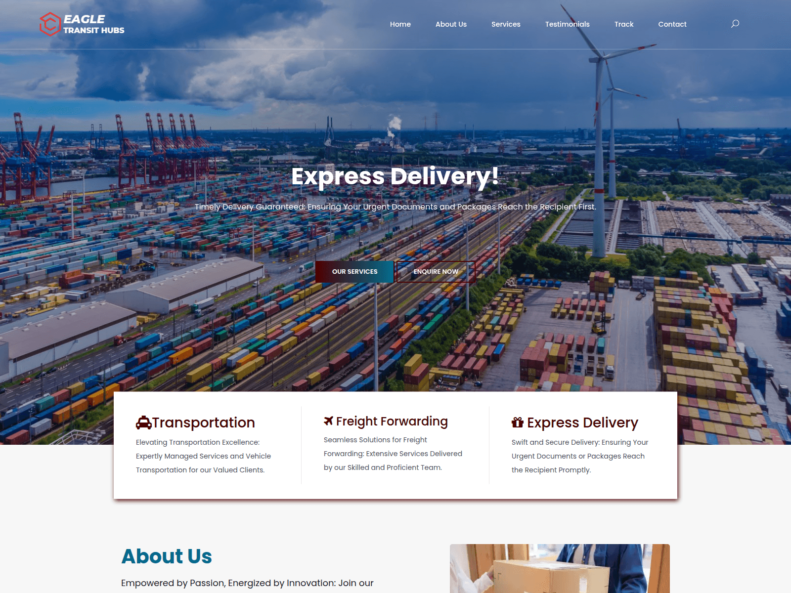 Screenshot of eagletransithubs.com