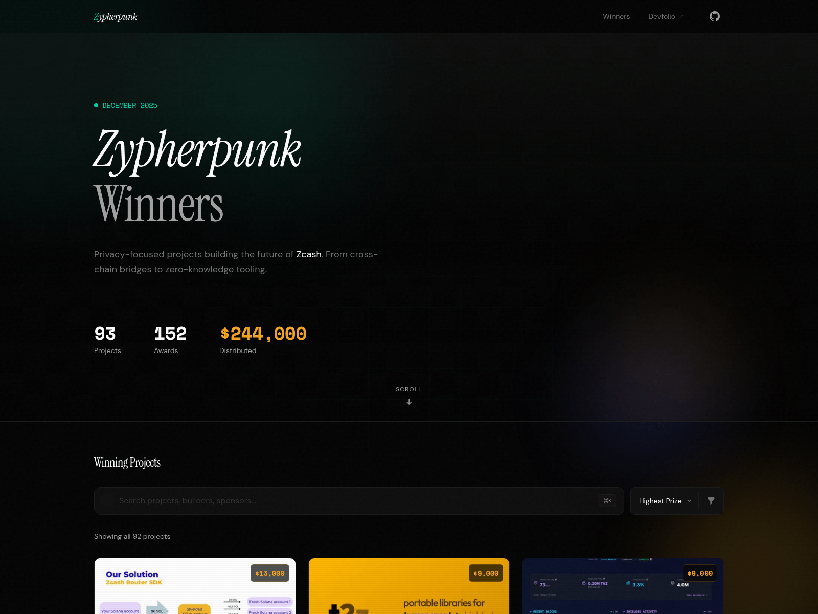 Screenshot of zypherpunk-results.pages.dev