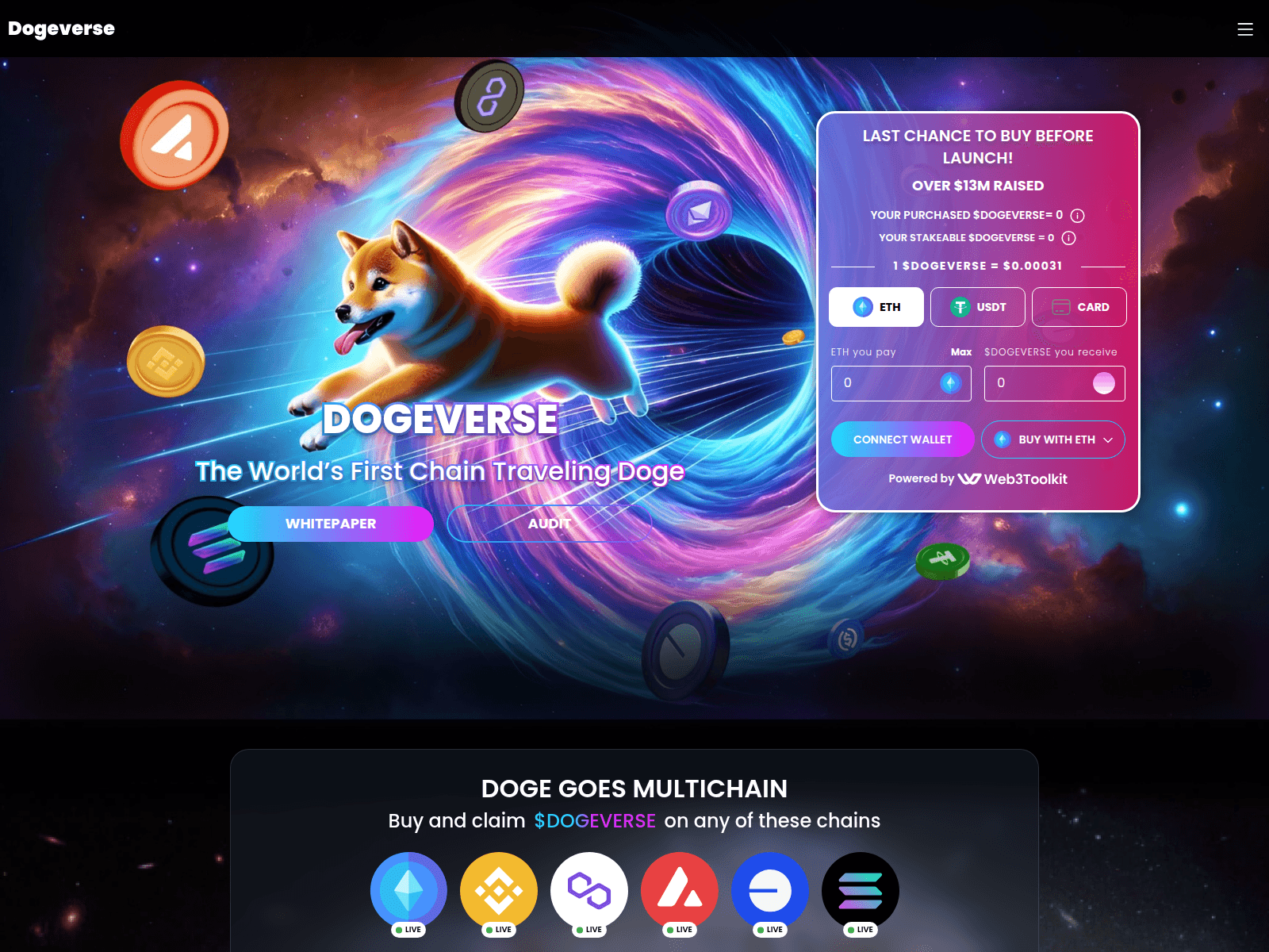 Forensic screenshot of dogeverse-22u.pages.dev