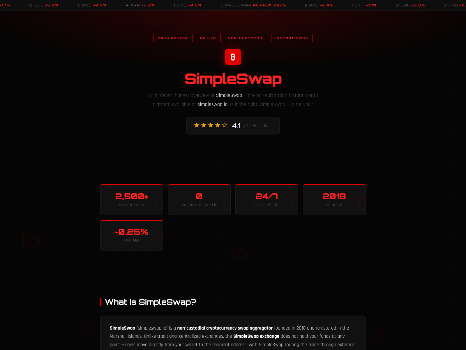 Forensic screenshot of simpleswapdex.org