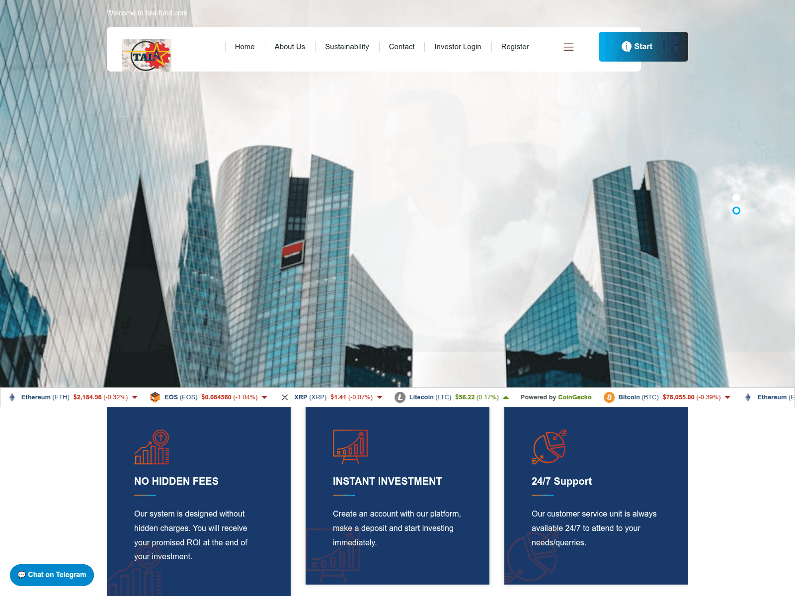 Forensic screenshot of tala-fund.com