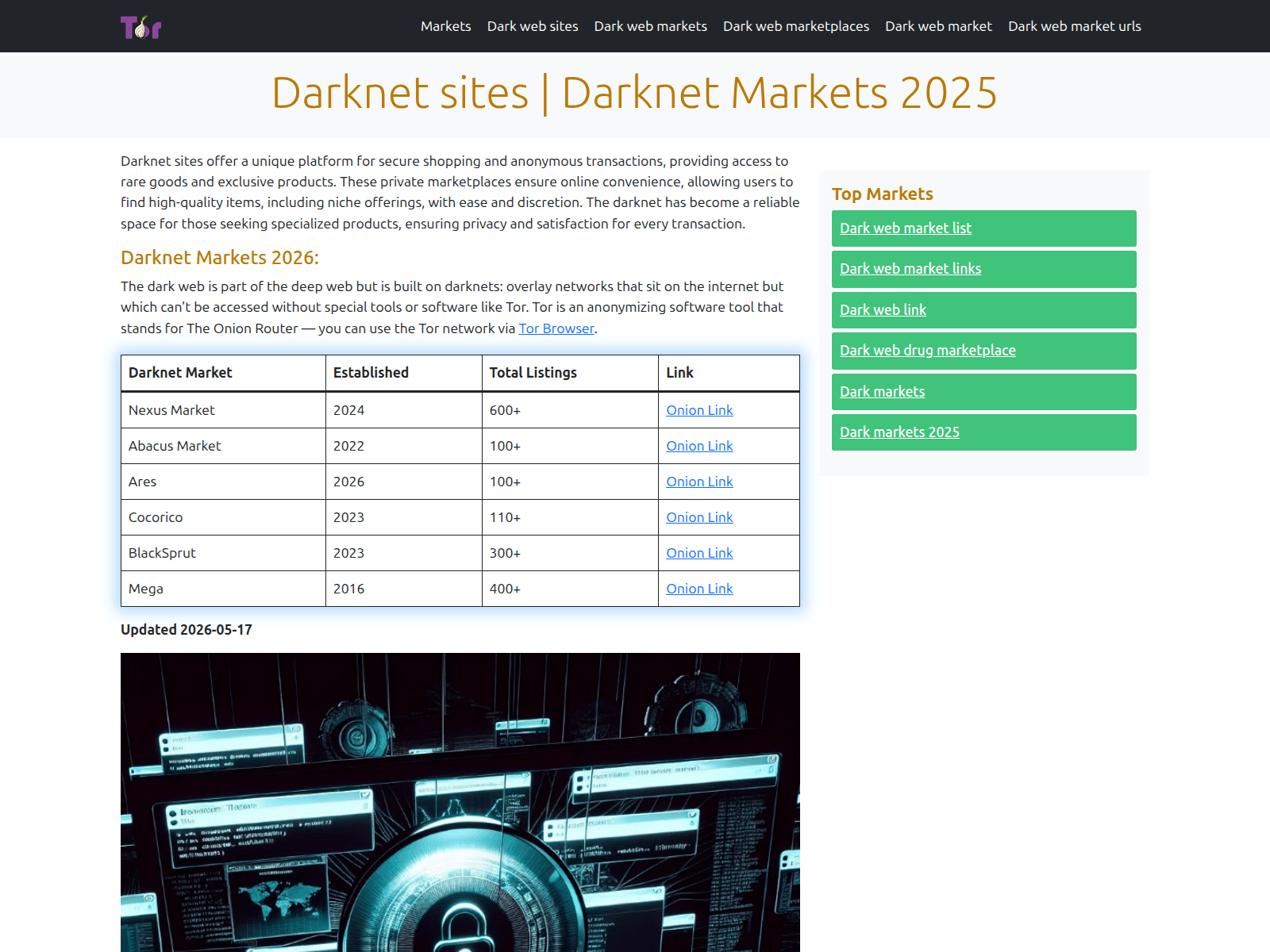 Forensic screenshot of market-darknet.org