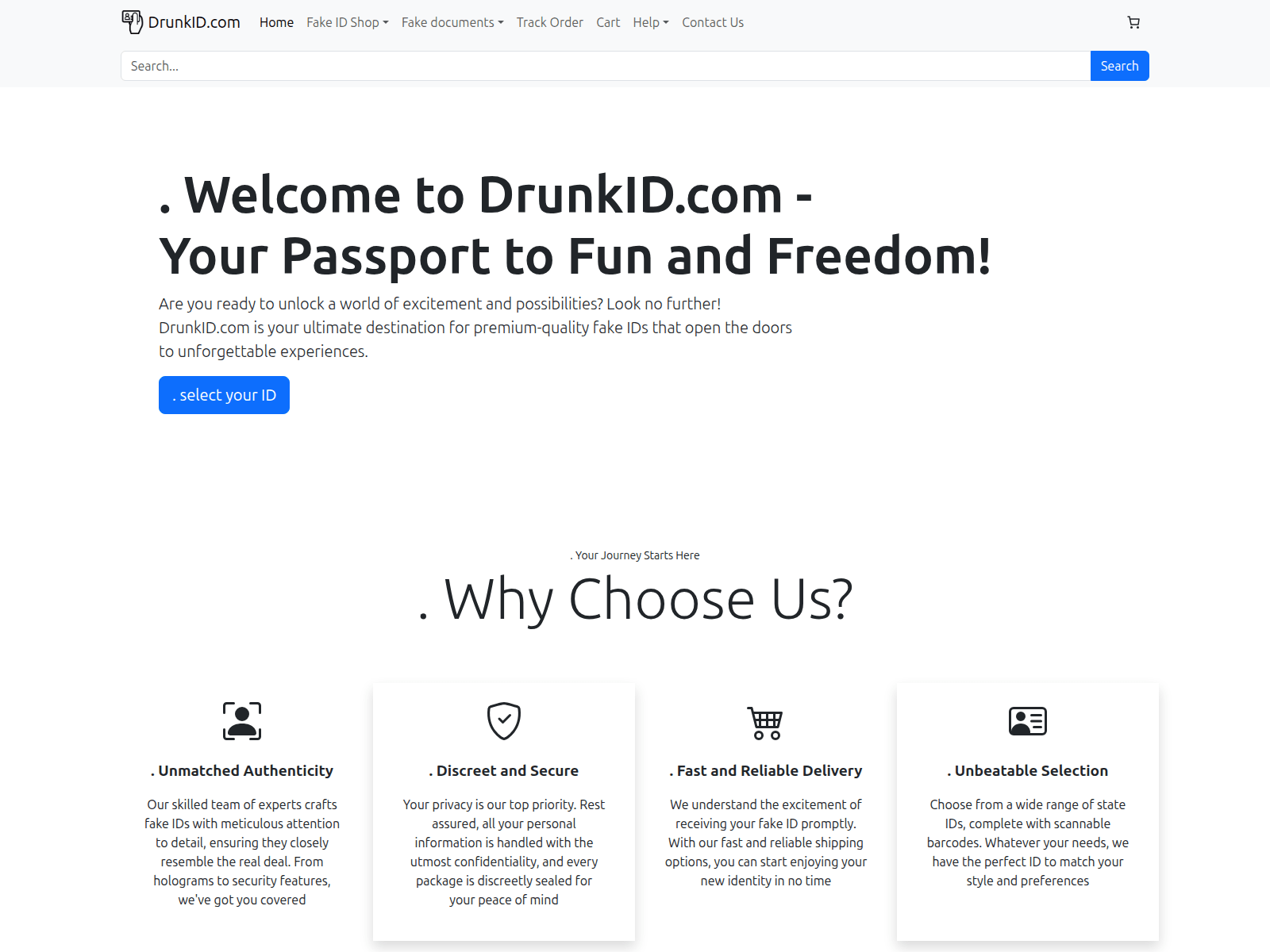 Screenshot of drunkid.com