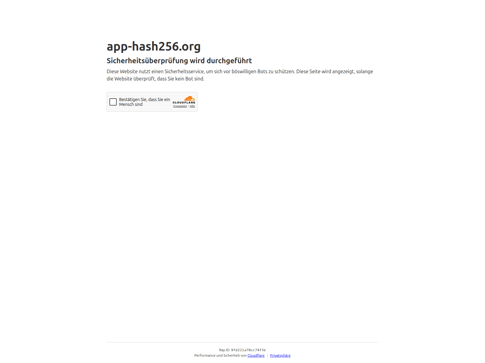 Screenshot von app-hash256.org