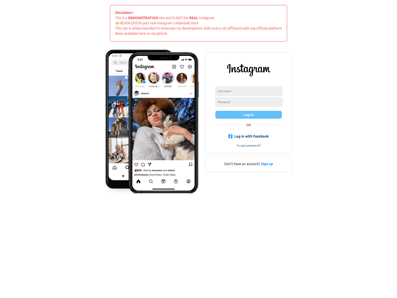 Forensic screenshot of instagram-clone-cornuel.vercel.app