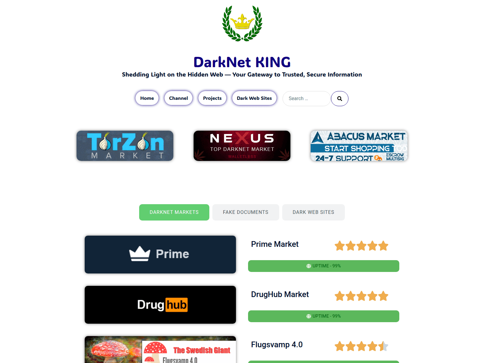 Знімок екрана darknetking.com