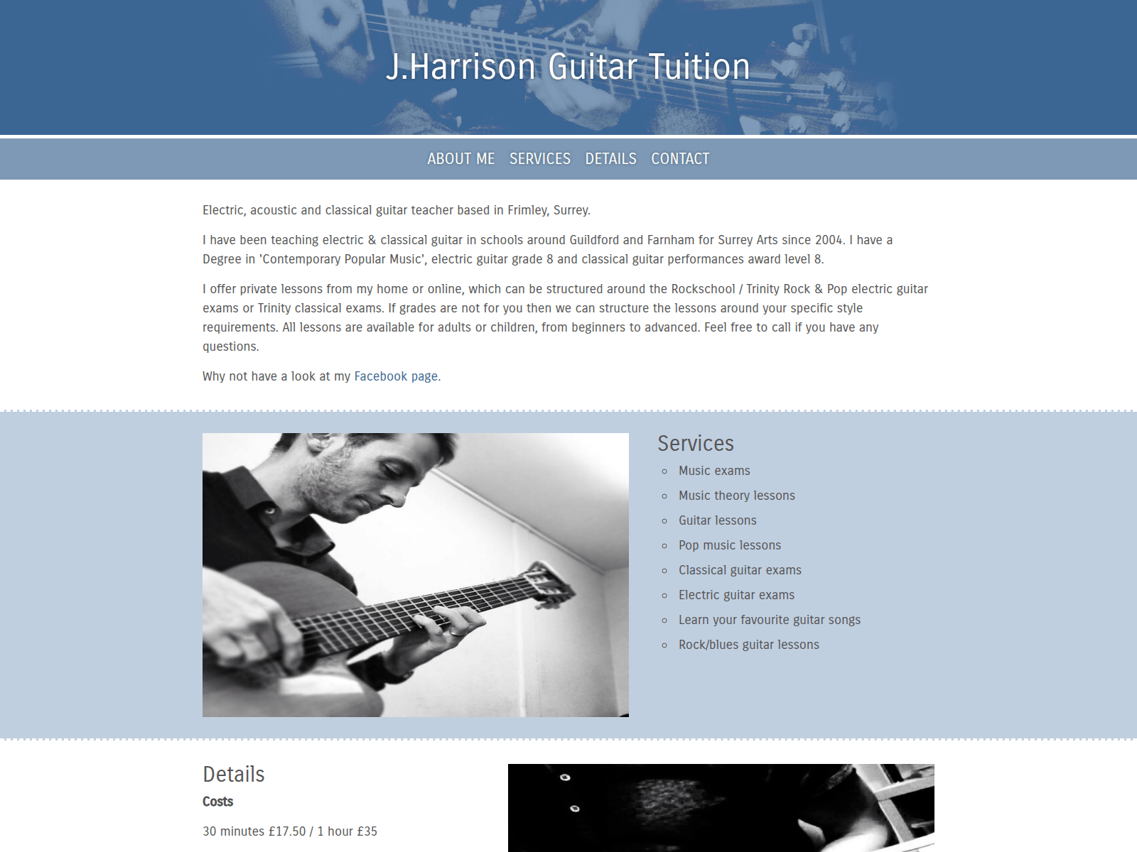 की स्क्रीनशॉट jhguitar.co.uk